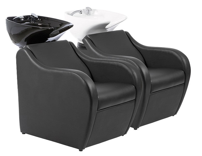Rampa de lavagem FAID compacta ideal para salões de cabeleireiro e estética com espaço otimizado.