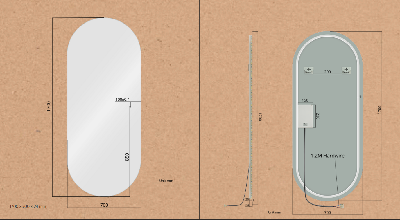 Espeho Oval com Led IRIS prosalon mobiliario de cabeleireiro e barbeiro 