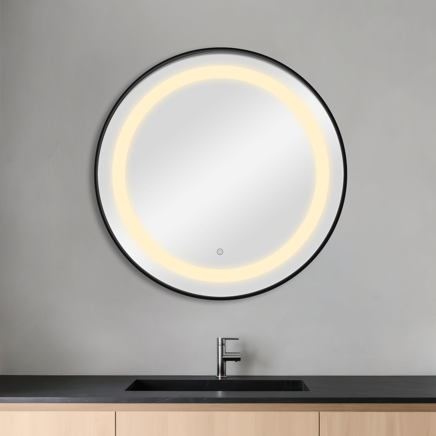 Espelho Preto com LED BREE BLACK prosalon mobiliario de cabeleireiro e barbeiro