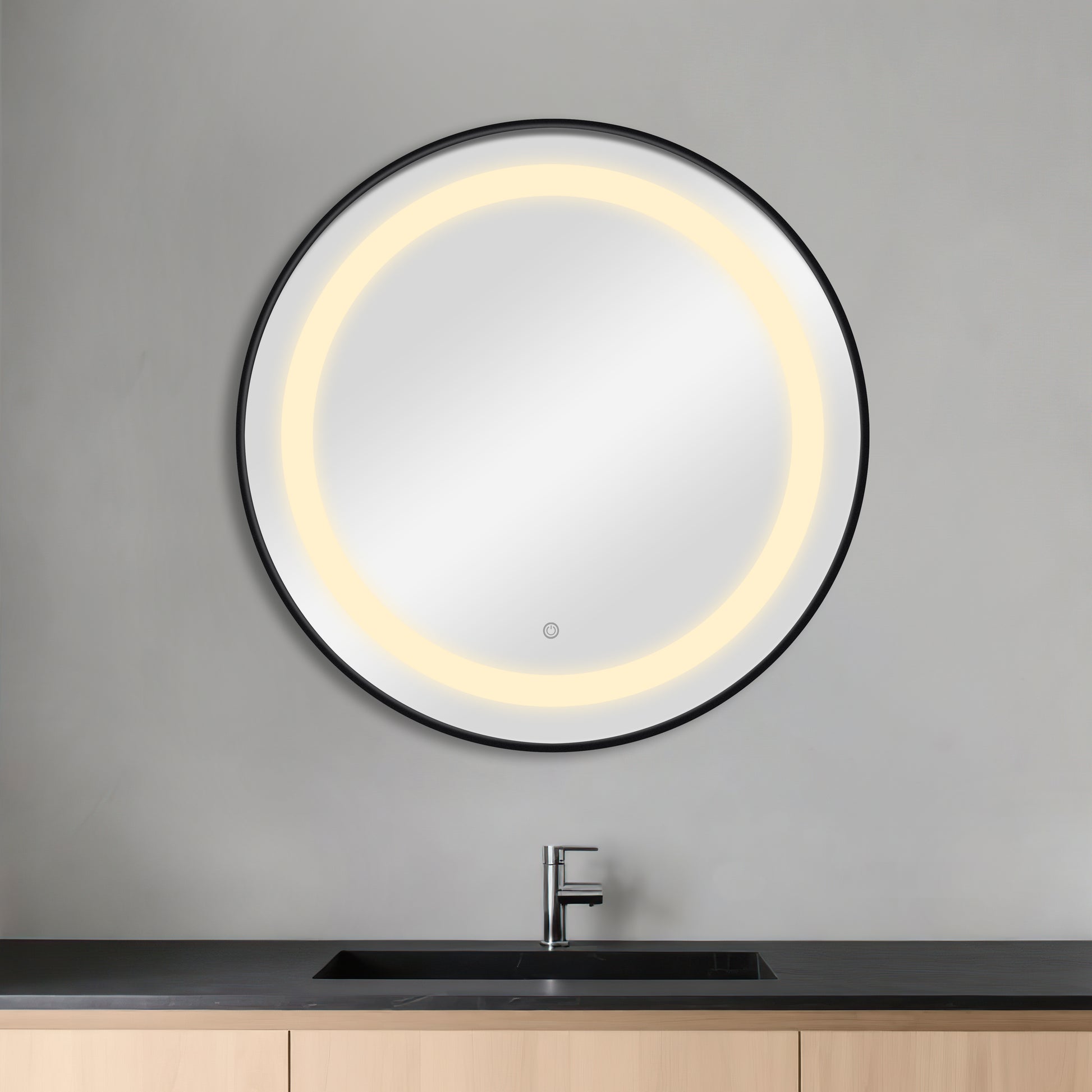 Espelho Preto com LED BREE BLACK prosalon mobiliario de cabeleireiro e barbeiro