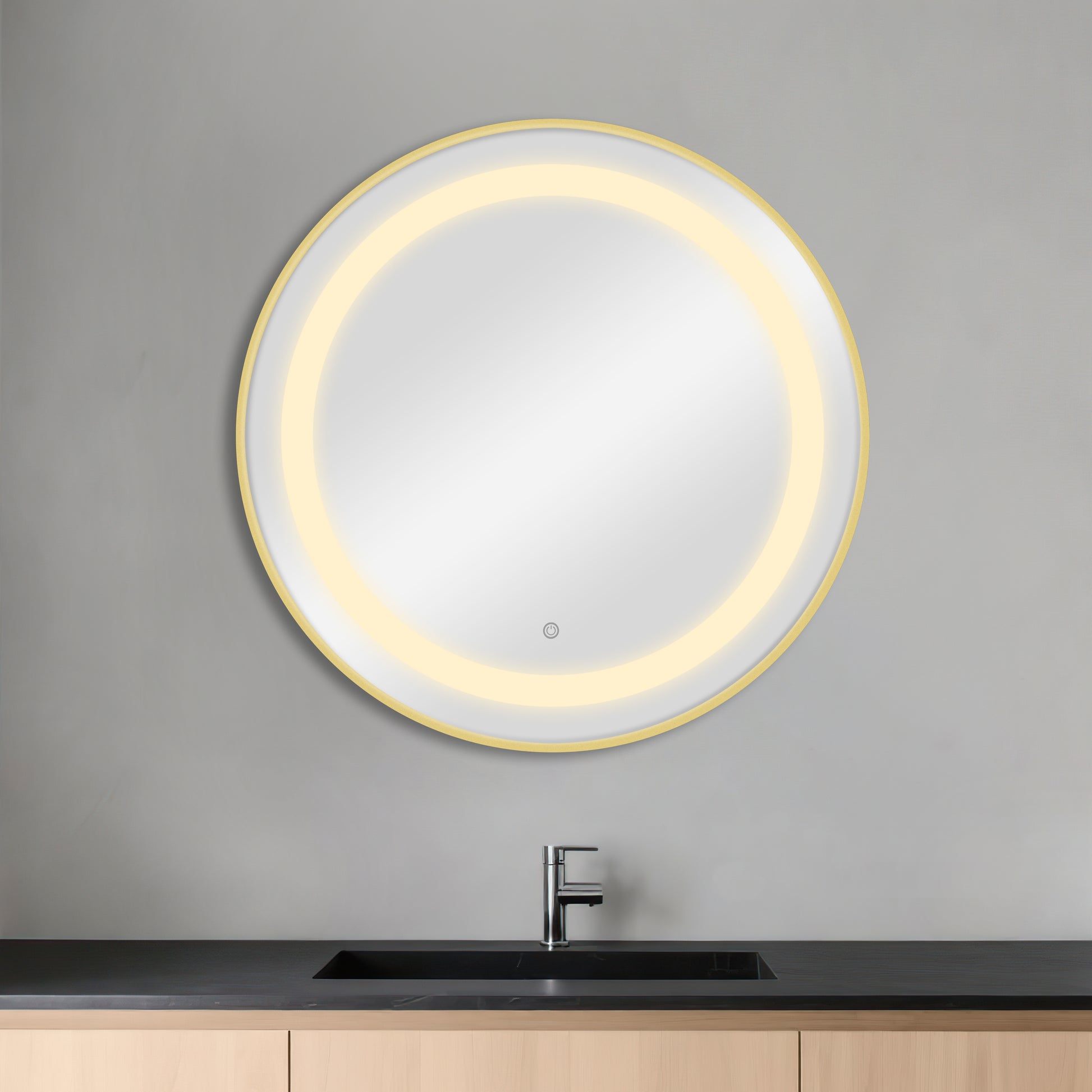 Espelho Preto com LED BREE GOLD prosalon mobiliario de cabeleireiro e barbeiro