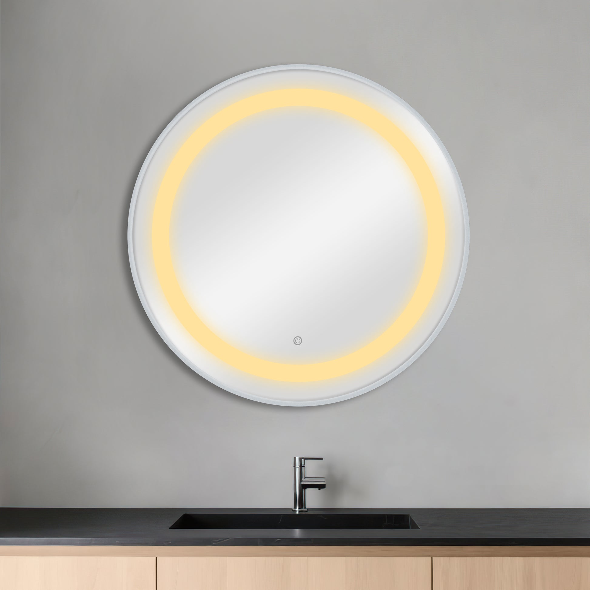 Espelho Preto com LED BREE SILVER prosalon mobiliario de cabeleireiro e barbeiro