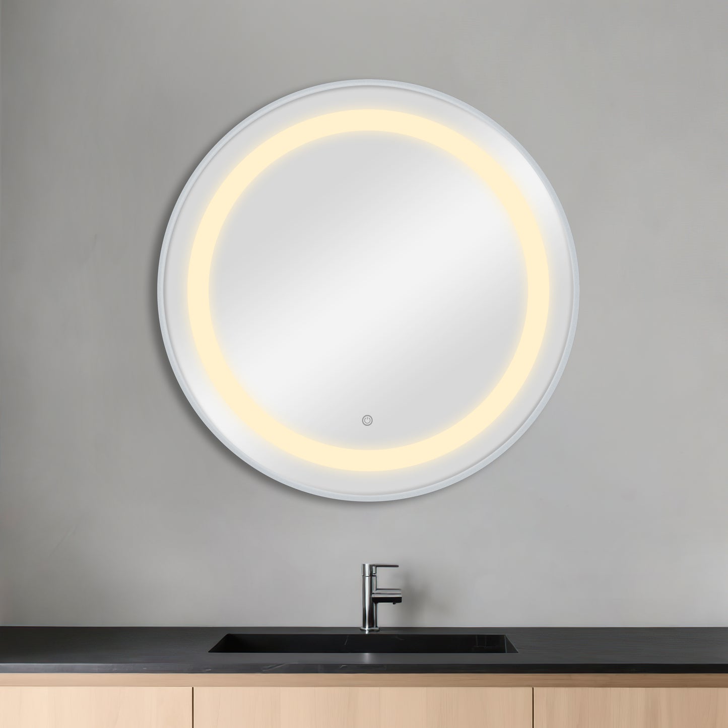 Espelho Preto com LED BREE SILVER prosalon mobiliario de cabeleireiro e barbeiro