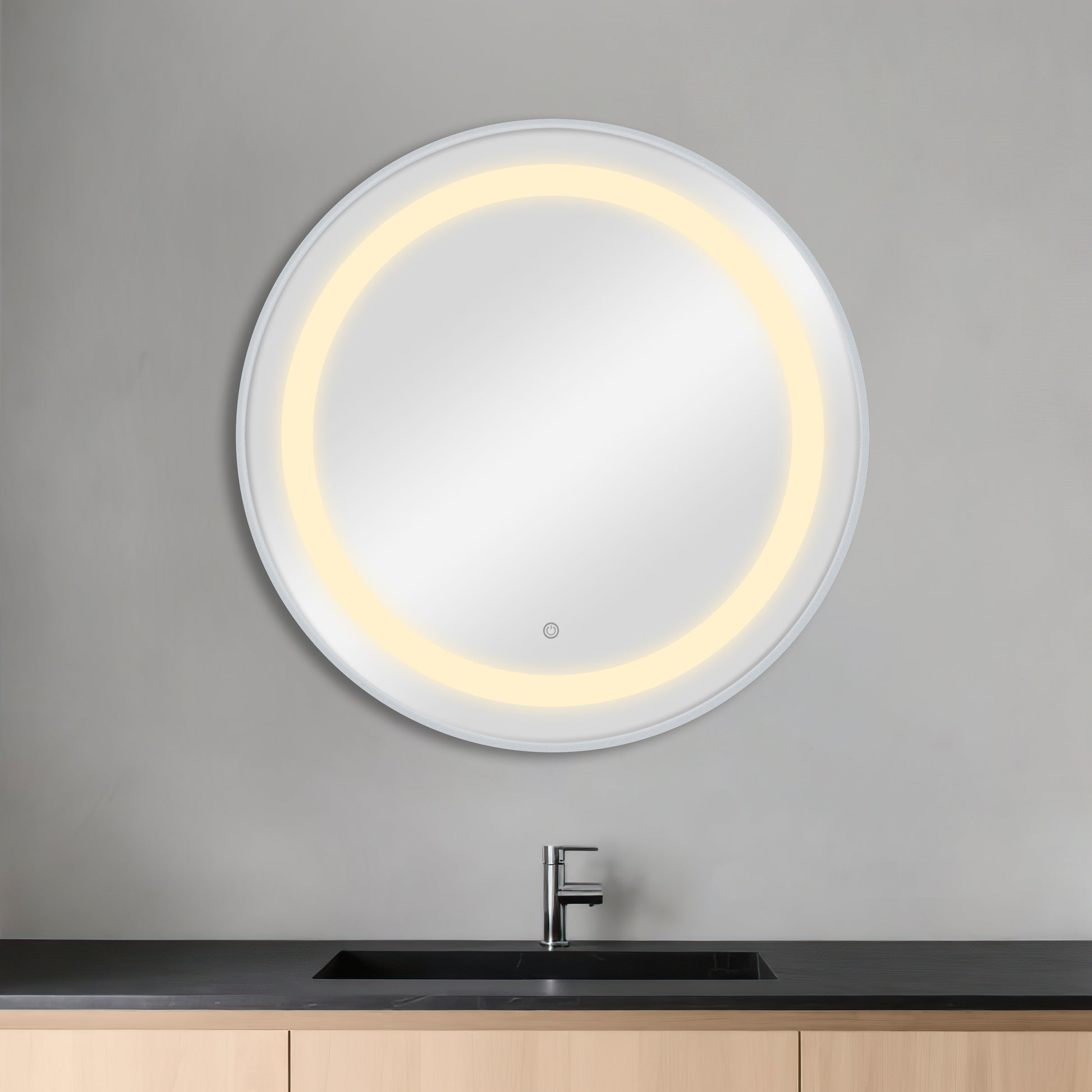 Espelho Preto com LED BREE SILVER prosalon mobiliario de cabeleireiro e barbeiro