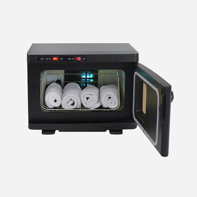 Aquecedor de toalhas compacto PAND Pro Salon, ideal para espaços reduzidos.
