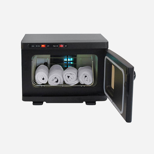 Aquecedor de toalhas compacto PAND Pro Salon, ideal para espaços reduzidos.
