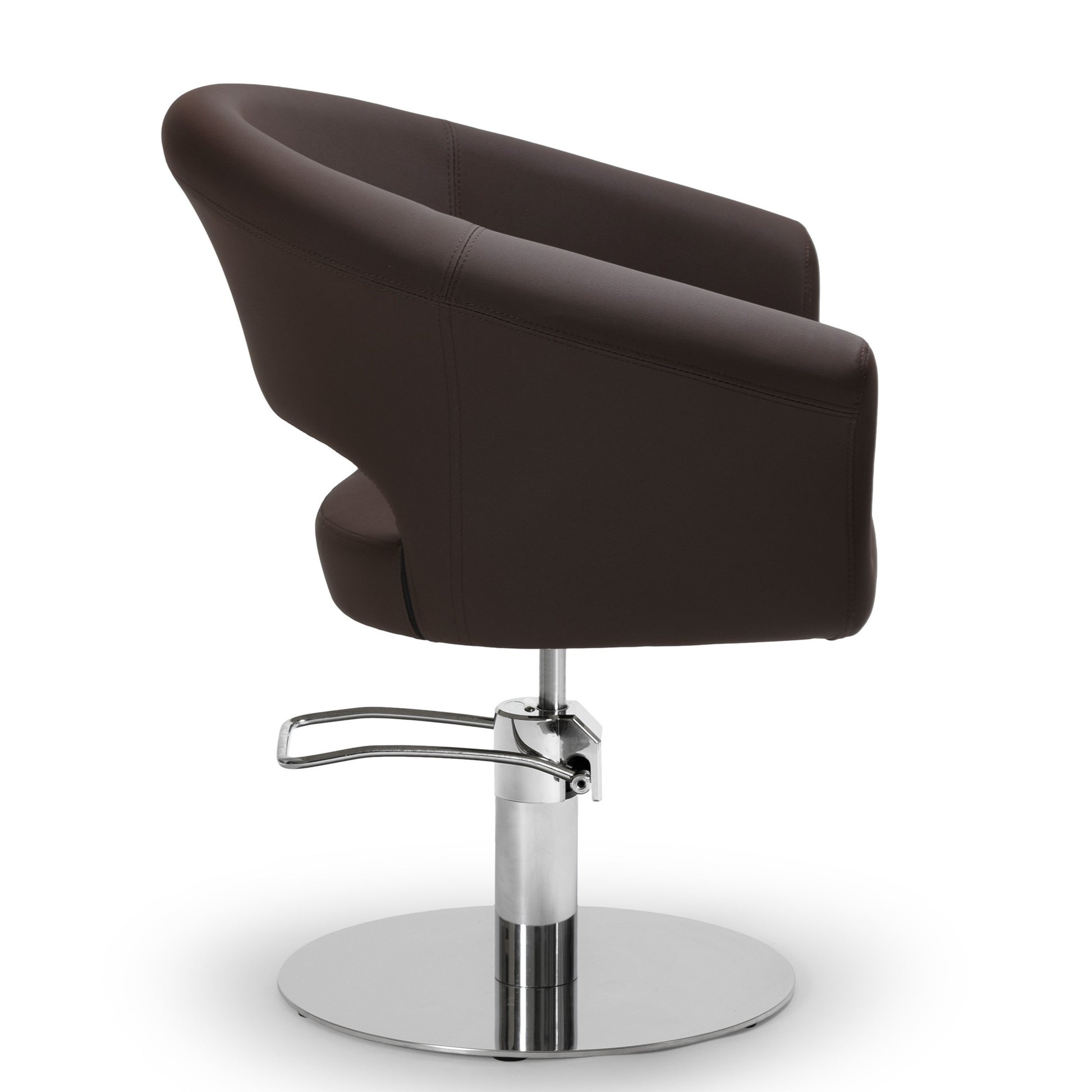 Cadeira de cabeleireiro Castanha ARCEL Pro Salon com estofos de alta densidade e conforto.