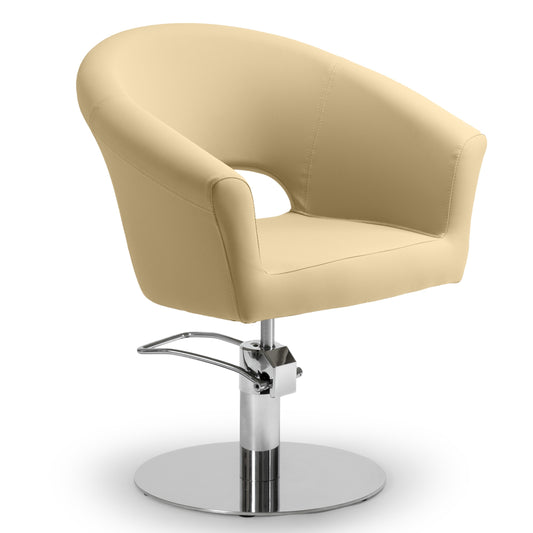 Cadeira de cabeleireiro Creme ARCEL Pro Salon com estofos de alta densidade e conforto.
