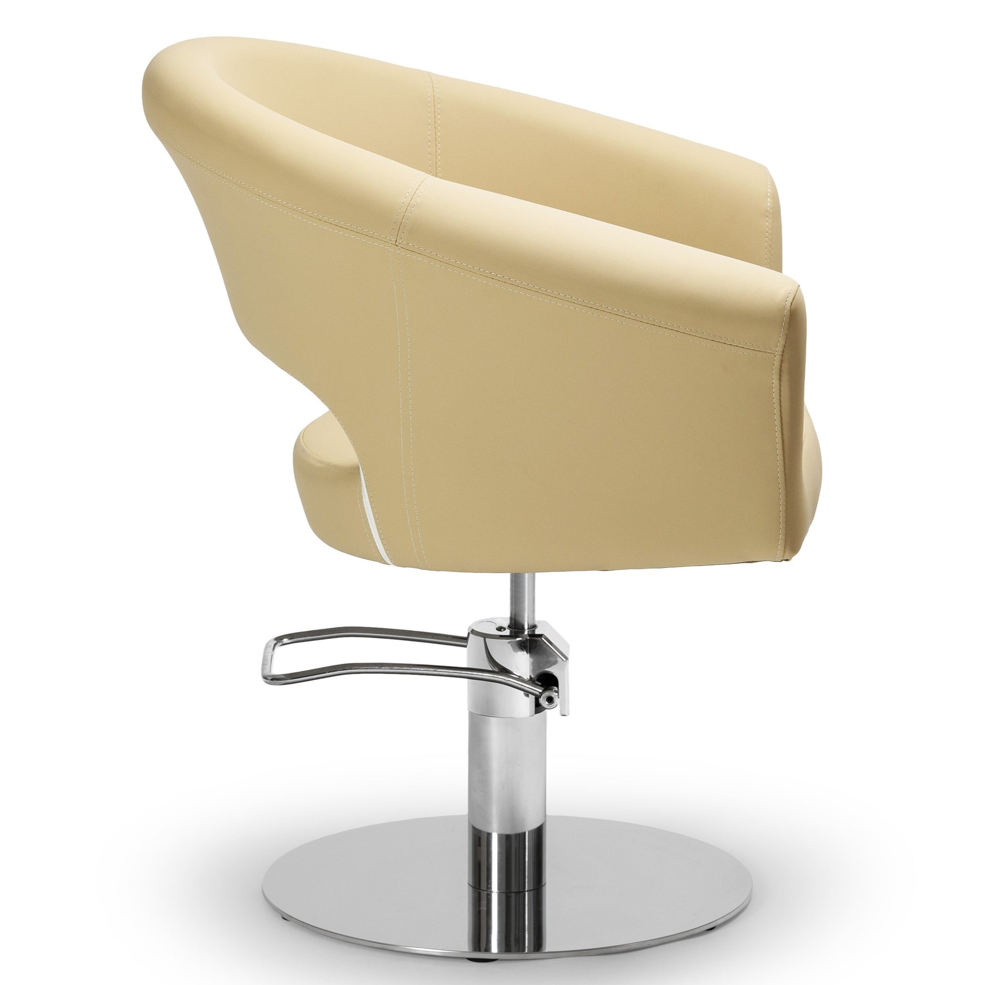 Cadeira de cabeleireiro Creme ARCEL Pro Salon com estofos de alta densidade e conforto.