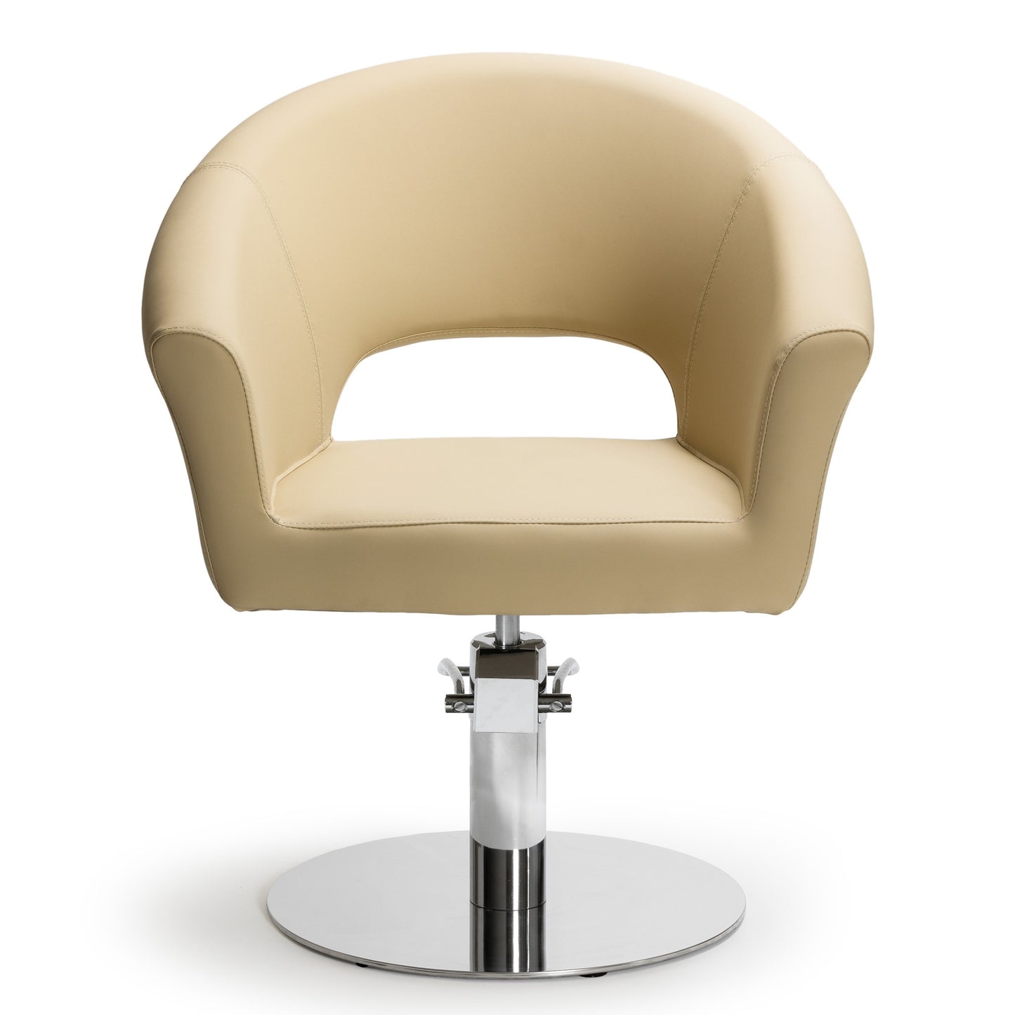 Cadeira de cabeleireiro Creme ARCEL Pro Salon com estofos de alta densidade e conforto.