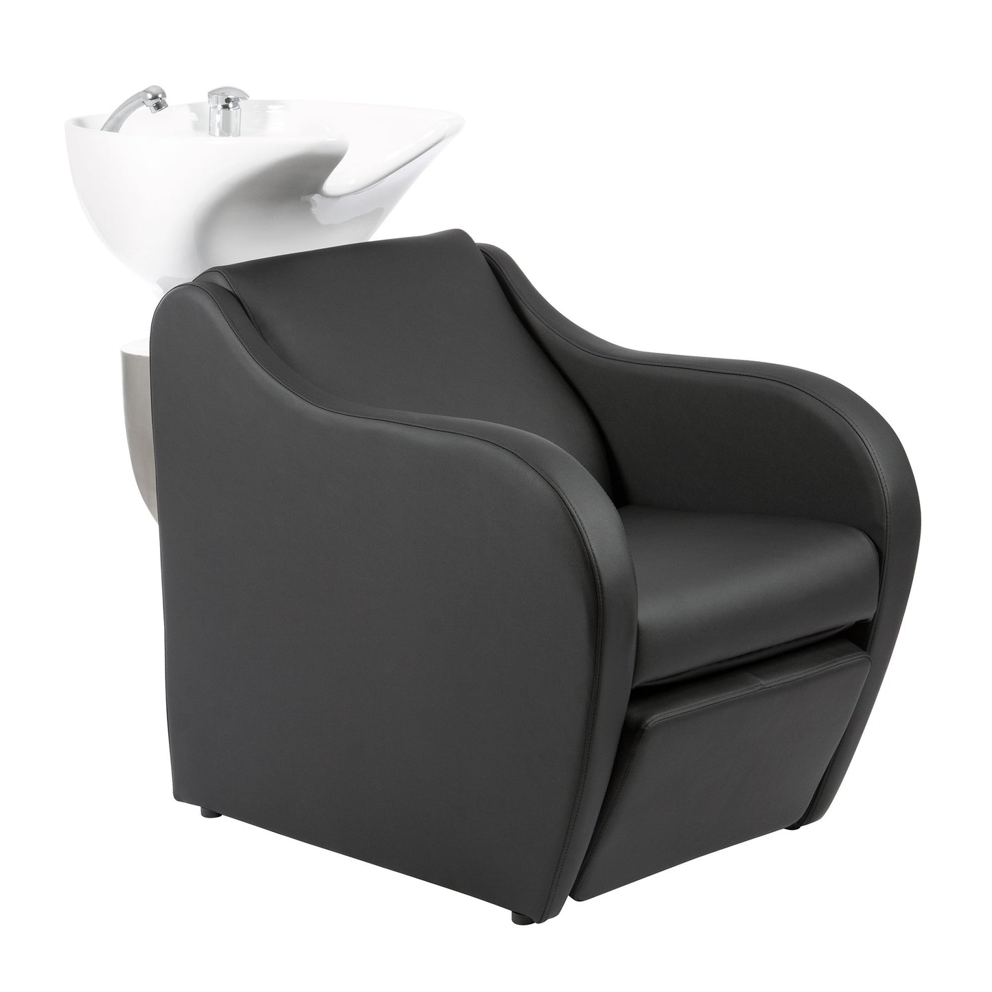 Rampa de lavagem profissional METRI com descanso de pés elétrico e design ergonómico de luxo.